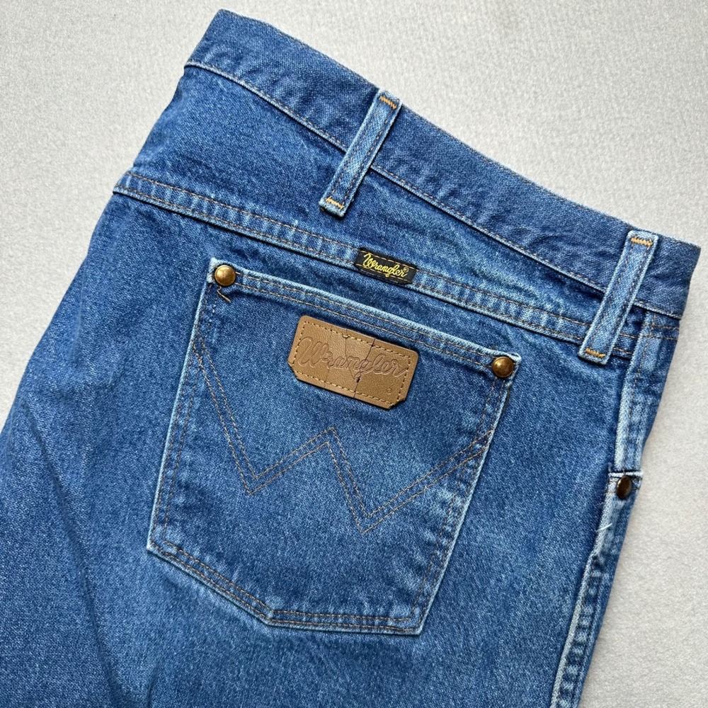 Wrangler 13MWZ Jeans Mens 46x34 Blue Cowboy Cut Straight Leg Denim Made in USA